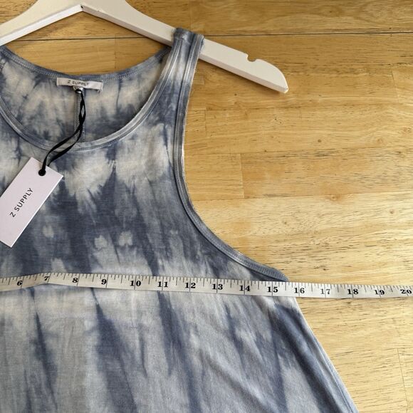 Z SUPPLY Tank Dress Cotton Jersey Medium Blue New Tie Dye Loungewear Coastal Fun - Picture 7 of 12